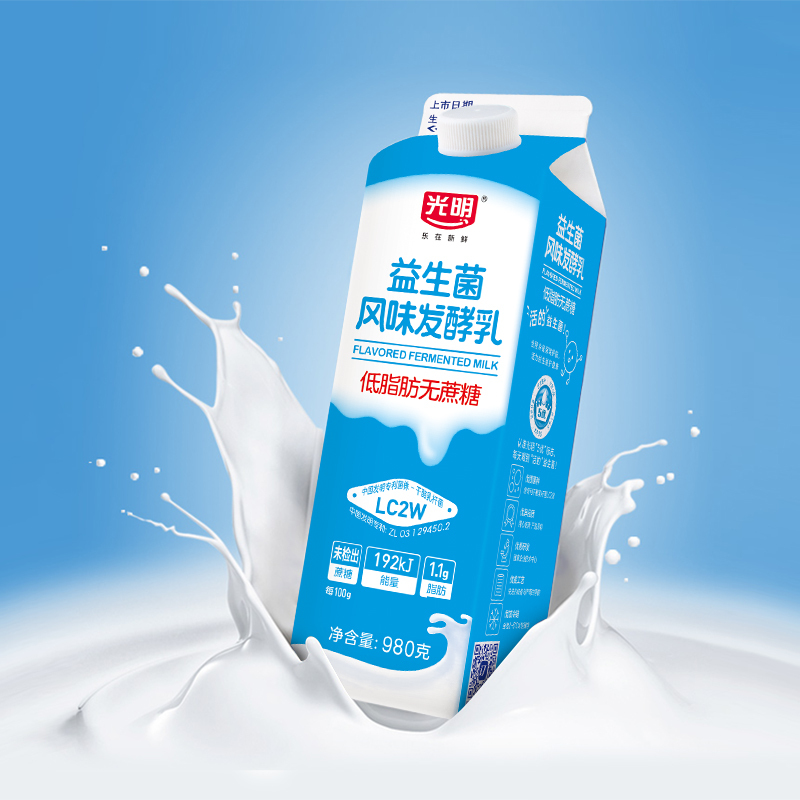 光明益生菌风味发酵乳(低脂无蔗糖)980g*16