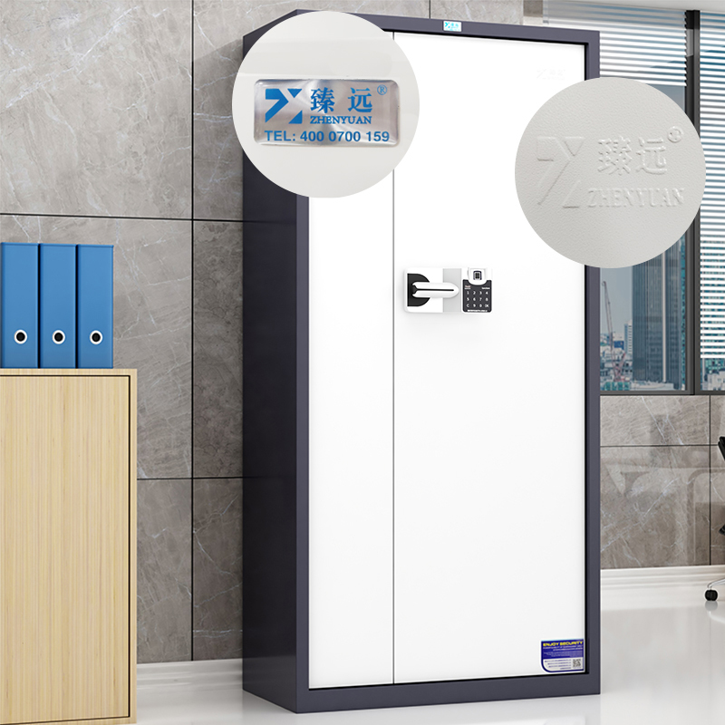 臻远 ZY5121108 文件柜档案资料柜钢制密码锁 灰白套通门智能指纹锁高清大图
