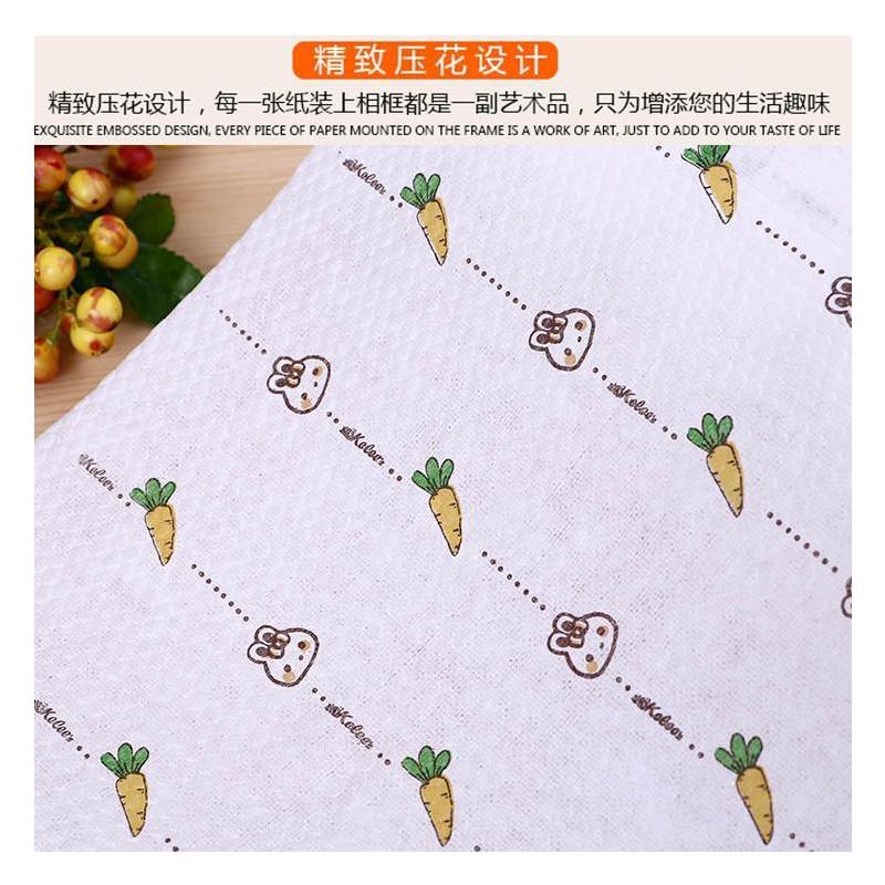 擦手纸巾吸可水洗卷纸厨房专用纸抹布不沾油加厚厨房洗碗纸吸油纸|小兔子款 可水洗1卷【60张装】