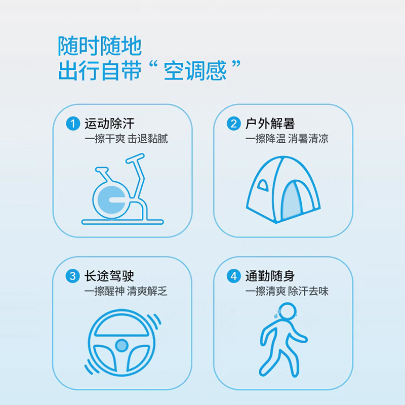 威立世Wallesh 冰感清凉湿巾10片装高清大图