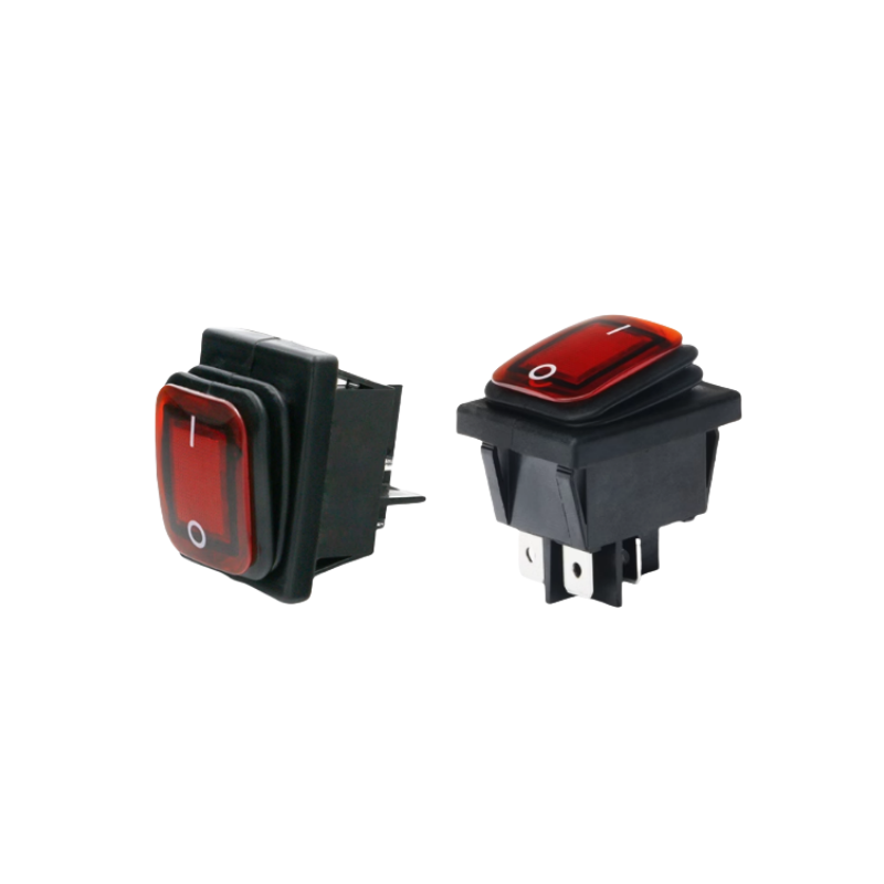 MEIKA防水防油船型开关 六脚三档红色带灯220V /个高清大图