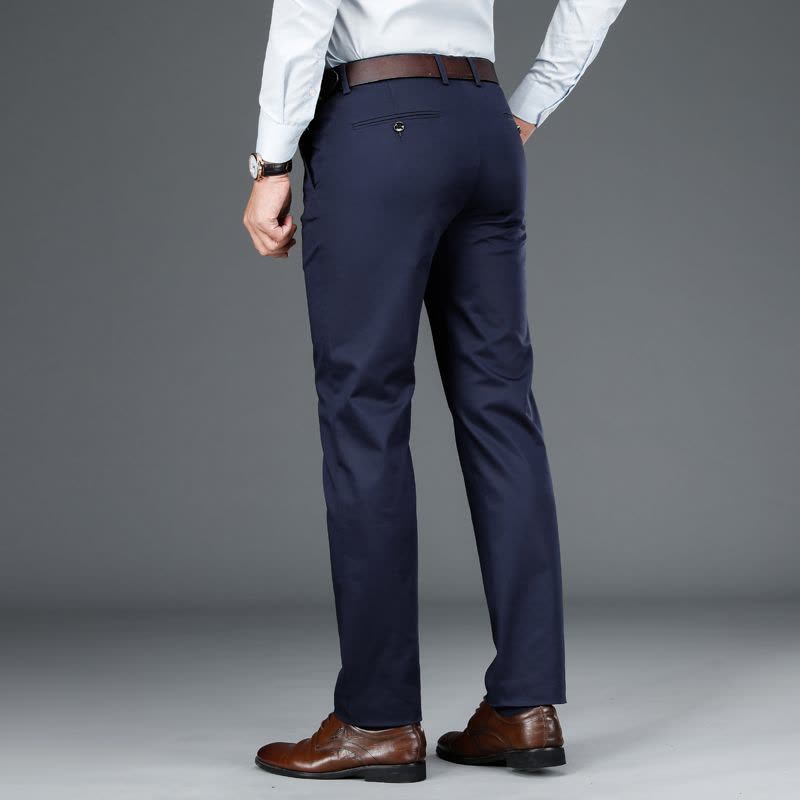 老爺車(LAOYECHE)冬季厚款休闲裤男大码长裤宽松直筒男裤天丝免烫冬天西裤男士裤子图片