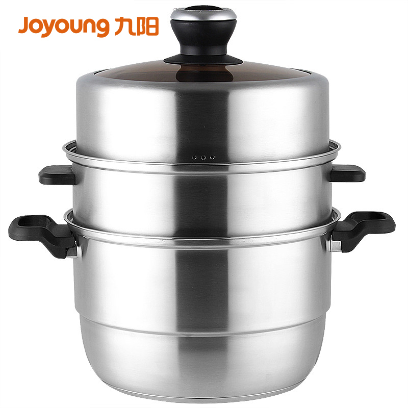 九阳(Joyoung)蒸锅 ZGH2803 三层蒸锅 304不锈钢 定时响铃 28cm 磁炉通用