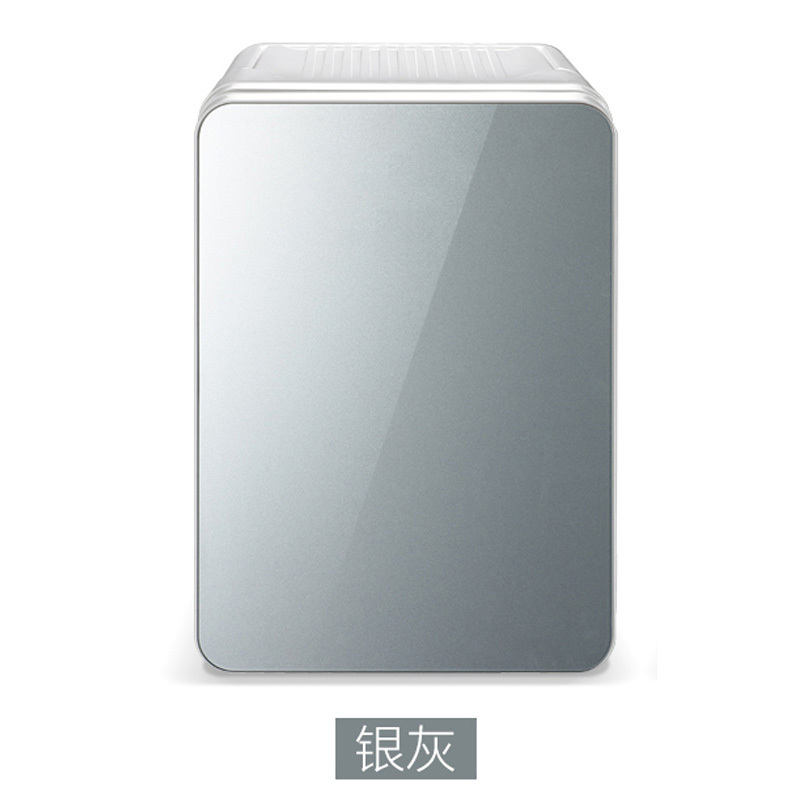 先科(SAST)10L电子 车家两用单门式制冷车载冰箱风冷式 半导体冷热箱 银色玻璃门