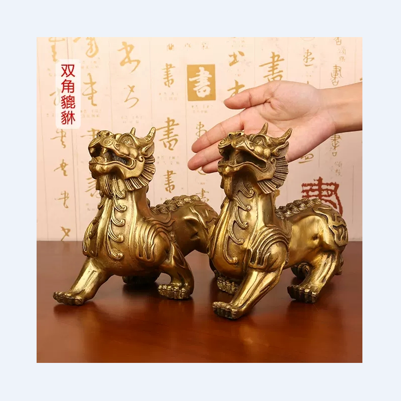 铜貔貅摆件 风水寓意皮丘貔貅摆件一对大号家居工艺礼品_976_40