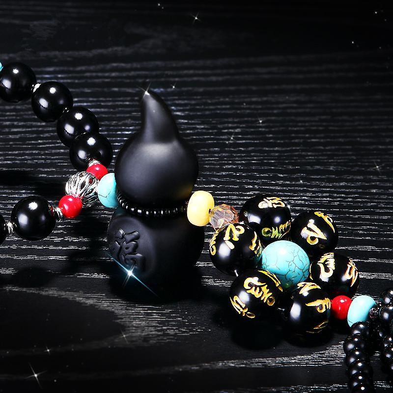 汽车挂件葫芦饰品车载车上符黑曜石车内吊坠貔貅后视镜吊坠黑曜石葫芦