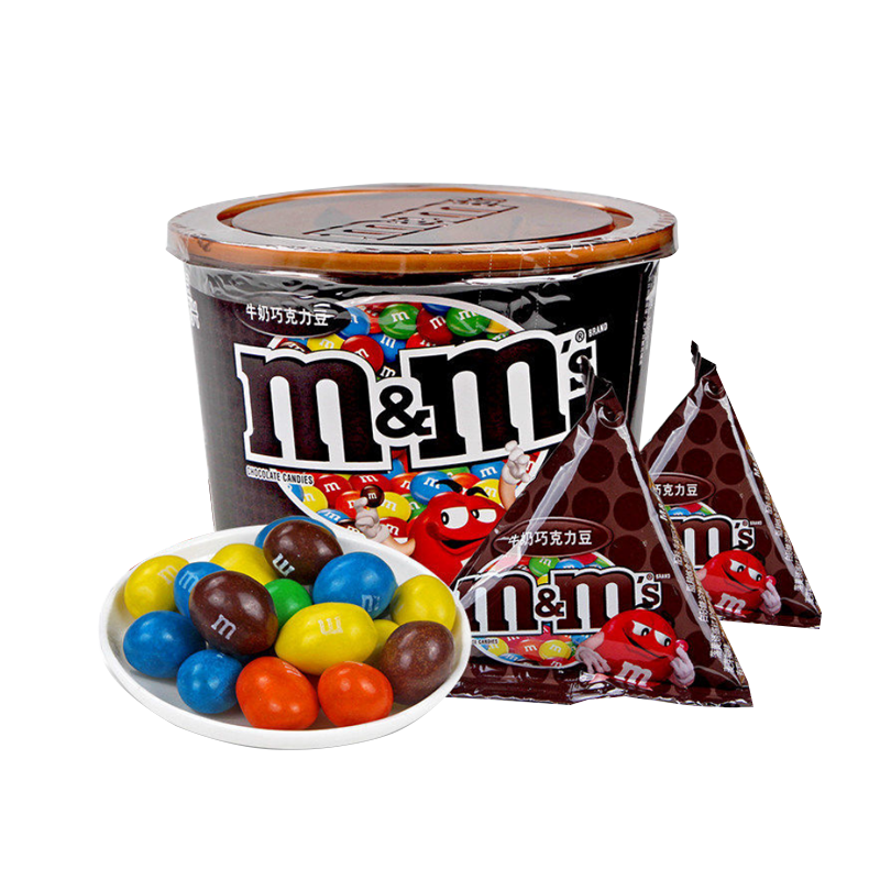 mm豆巧克力零食小吃休闲食品桶装270g花生牛奶巧克力喜糖m豆视频