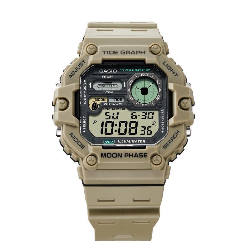 卡西欧(CASIO)海洋风格石英表防水100米10年电池长续航男士运动手表