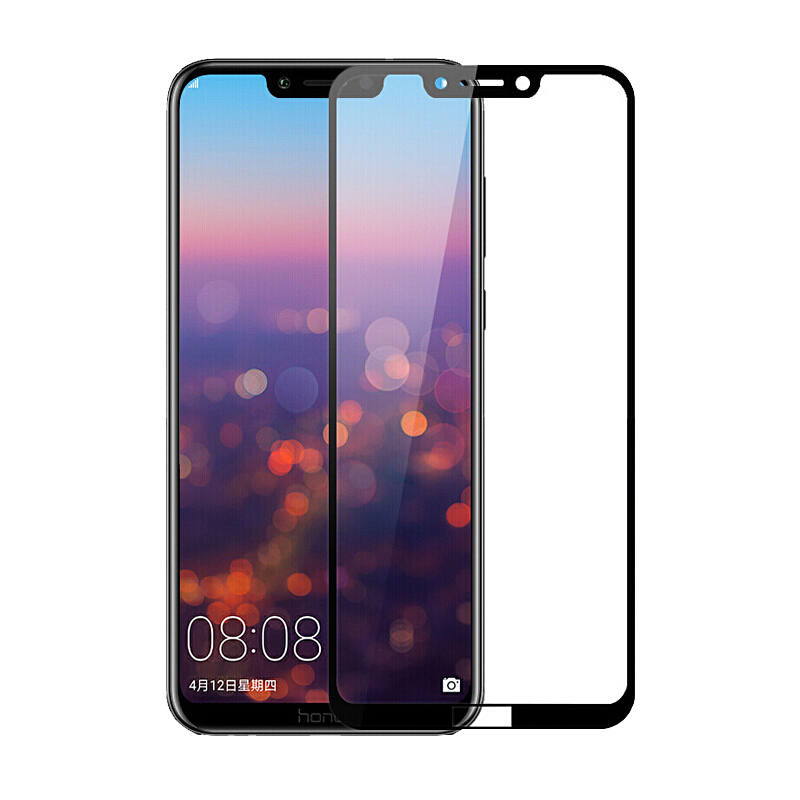 【送手机壳】轻万华为荣耀play钢化膜huawei全屏玻璃贴膜丝印黑色honor酷玩版抗非二手免费试用128gb