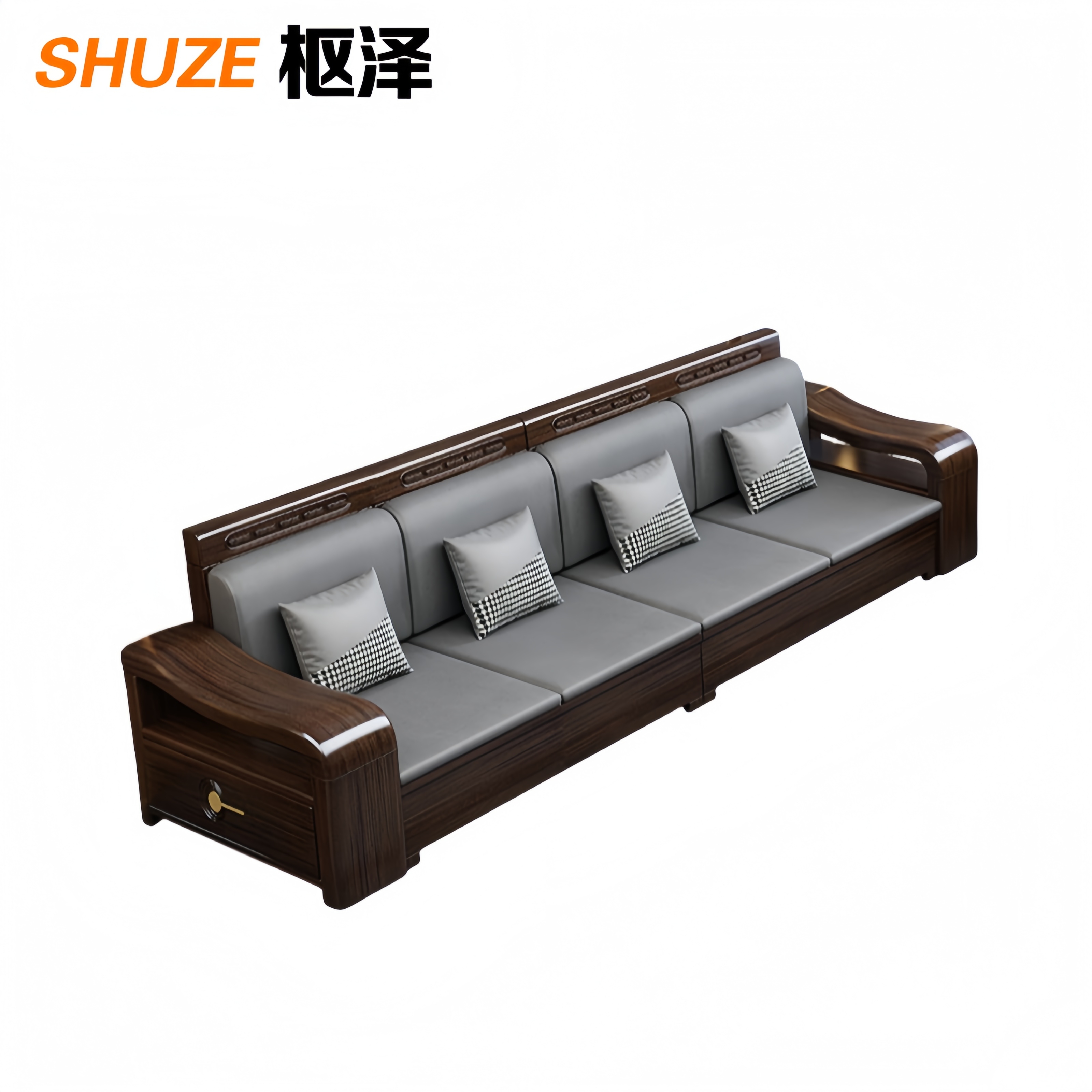 枢泽 沙发 客厅沙发 四人位 张高清大图
