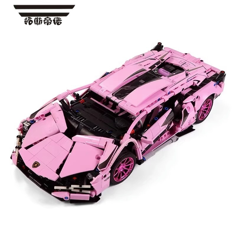 拓斯帝诺积木兰博基尼跑车机械组赛车汽车模型女孩拼装益智玩具男孩子