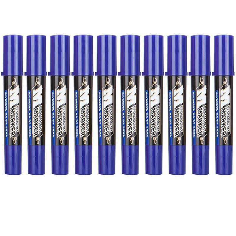 晨光mg油性记号笔大双头记号笔记号笔m05apmy1801蓝色10支盒视频