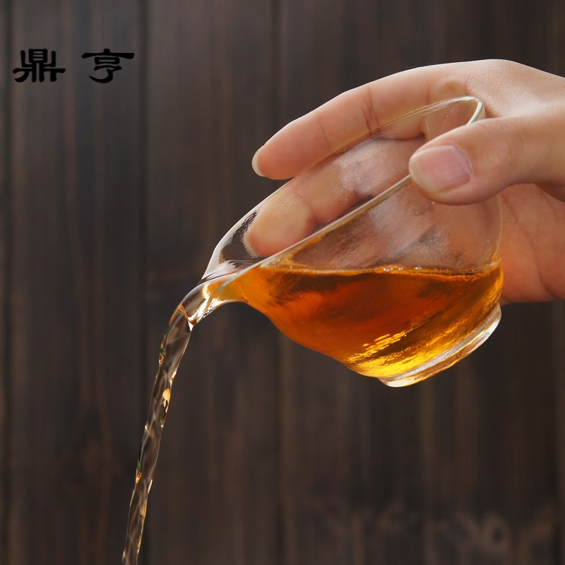 鼎亨手工磨砂玻璃盖碗加厚 耐热 高温 日式手抓壶泡茶器功夫茶具