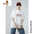 YANXUS 2023夏季潮牌字母发泡印花短袖T恤宽松学生男女同短学同恤 M 白色