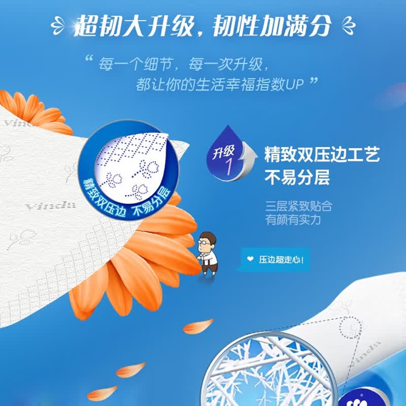 维达(Vinda)V2287-B 100抽3层超韧抽取式纸面巾(1×24)装/箱高清大图