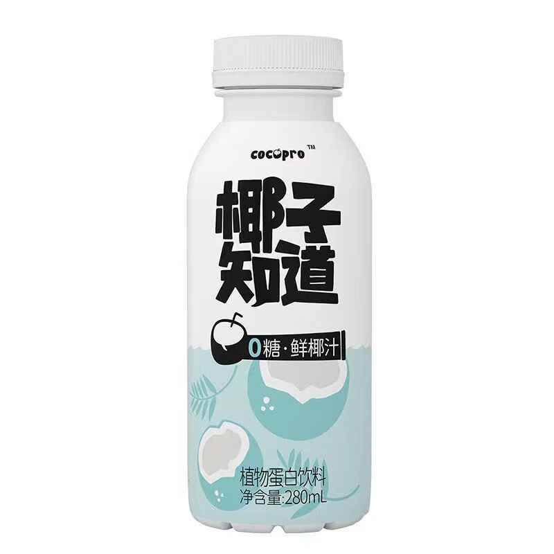 椰子知道0糖鲜椰汁280mL*6天然椰子水0添加电解质补给低卡清爽解渴健康轻负担