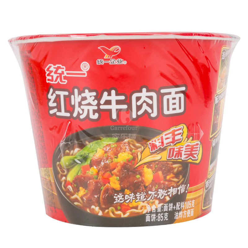 统一（GS）来一桶 红烧牛肉面（红烧味）方便面/其他105g*12桶装