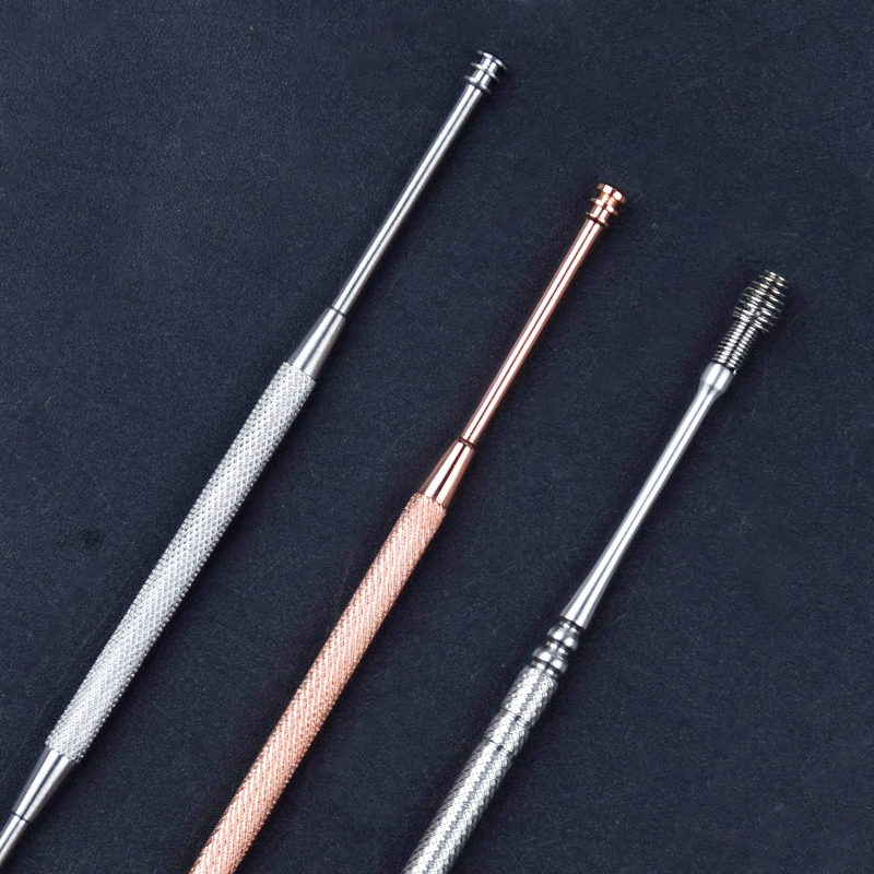 双头掏耳勺不锈钢挖耳朵神器清洁器成人儿童螺旋采耳勺套装扣耳勺 (收纳盒)360耳勺