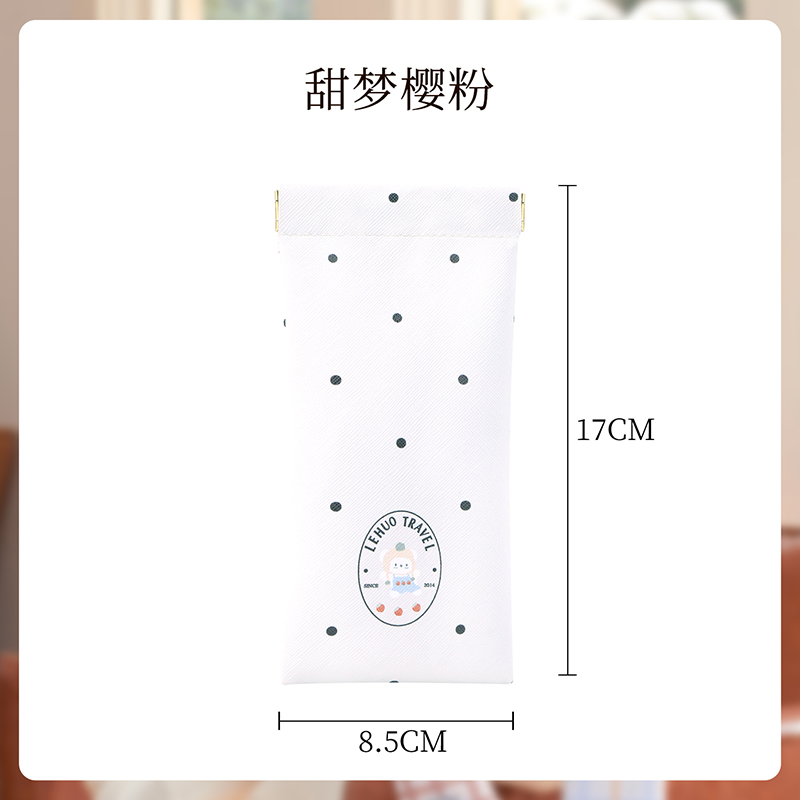 眼镜收纳包墨镜盒抗压便携女太阳镜自动闭合装眼镜的收纳袋1085 素白圆斑