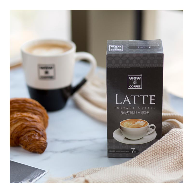 [苏宁超市]沃欧咖啡(WOW COFFEE) 经典拿铁即溶咖啡105g(15g*7条) 速溶系列高清大图