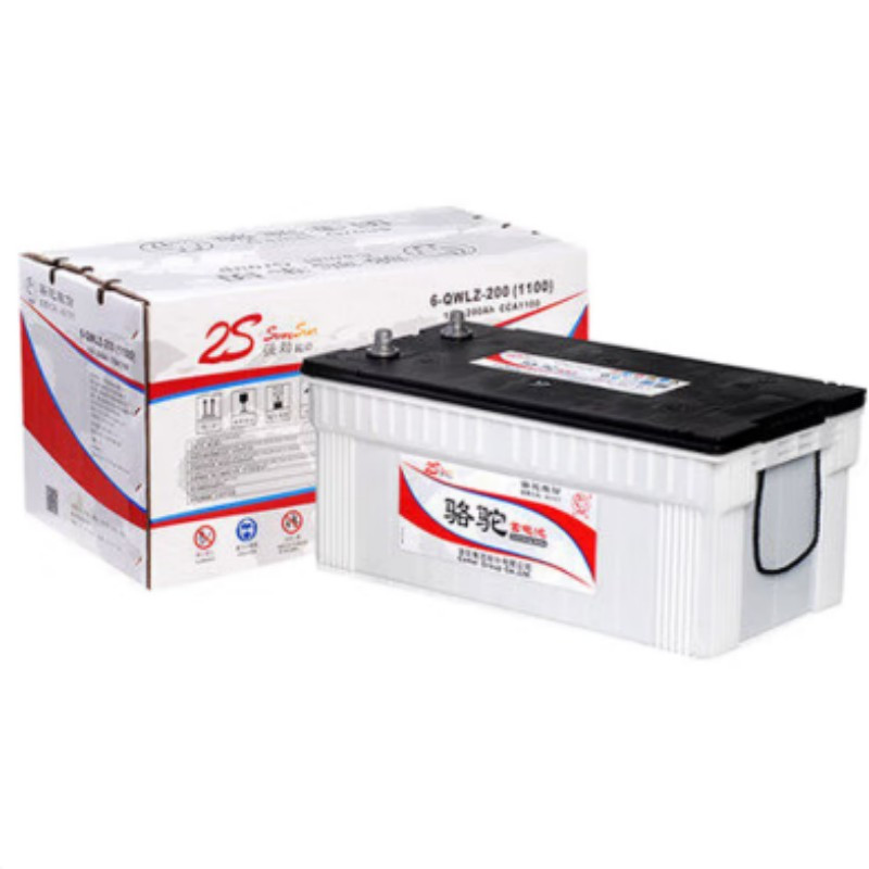 骆驼汽车电瓶 6-QWLZ-200(1100) 铅酸免维护起动用蓄电池 12V 200AH