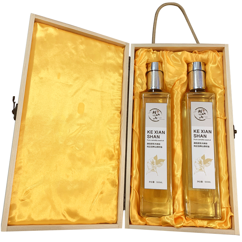 柯仙山纯正山茶籽油食用油山茶油500ml*2礼盒装物理压榨家用婴儿护肤高清大图