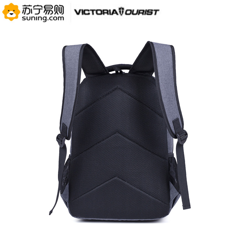 维多利亚旅行者 VICTORIATOURIST 双肩包电脑包15.6英寸 男女商务防水双肩背包V9006灰色电脑数码包高清大图