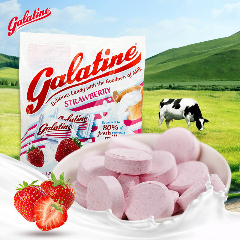 [草莓味奶片]佳乐锭(Galatine)牛奶片牛乳糖草莓味 115g/袋 休闲零食 糖果 进口食品 意大利进口高清大图
