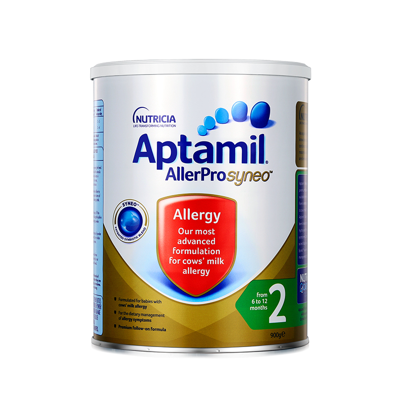 保税发货 爱他美(aptamil)Allerpro深度水解抗过敏奶粉二段900g/罐低乳糖进口特殊配方奶粉6-12个月