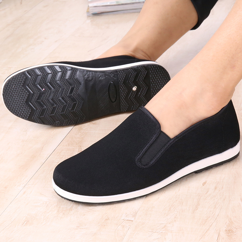 bonnietoni老北京布鞋千层底男黑色工作鞋透气布鞋防滑耐磨爸爸休闲