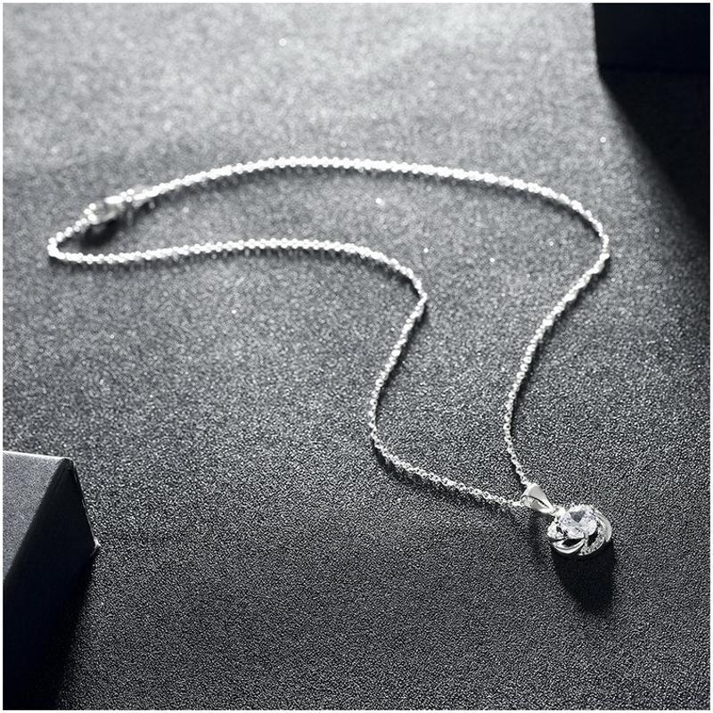 N471Women Silver Necklace 镀925纯银女项链日韩版锁骨链潮人送女朋友七夕情人节礼物