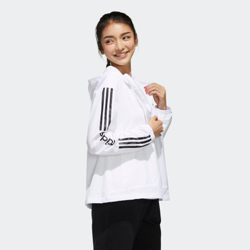 阿迪达斯adidas neo W ESNTL 3S WB 女士运动外套白/黑色(FP7472)(颜色尺码可选)