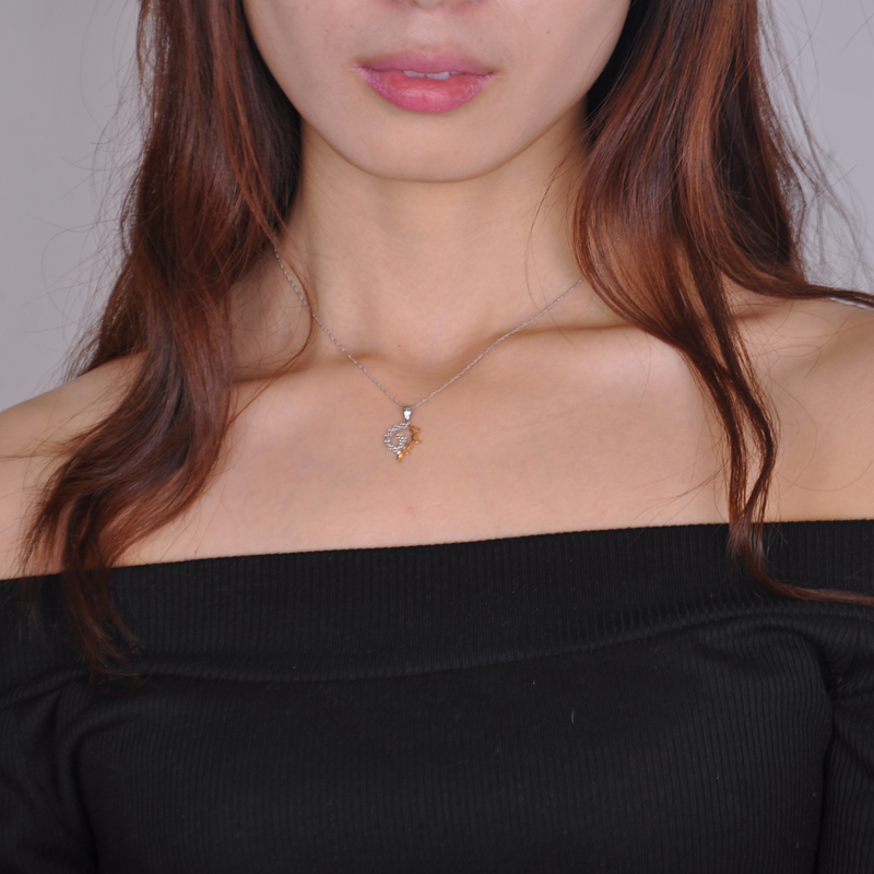 梦克拉 Mkela 18K彩金吊坠姿彩 爱心形项链百搭礼物 吊坠 黄金 定价 18K金