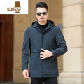 YANXU爸爸外套40中年秋装中长款夹克50岁成熟稳重休闲风衣男士上衣 175/L 藏青色