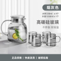 JEKO&JEKO 1880mL+1350mL高硼硅玻璃冷水壶+330mL水杯 SWR-3251 53 【烟灰色】1350ml冷水壶+4只330mL水杯