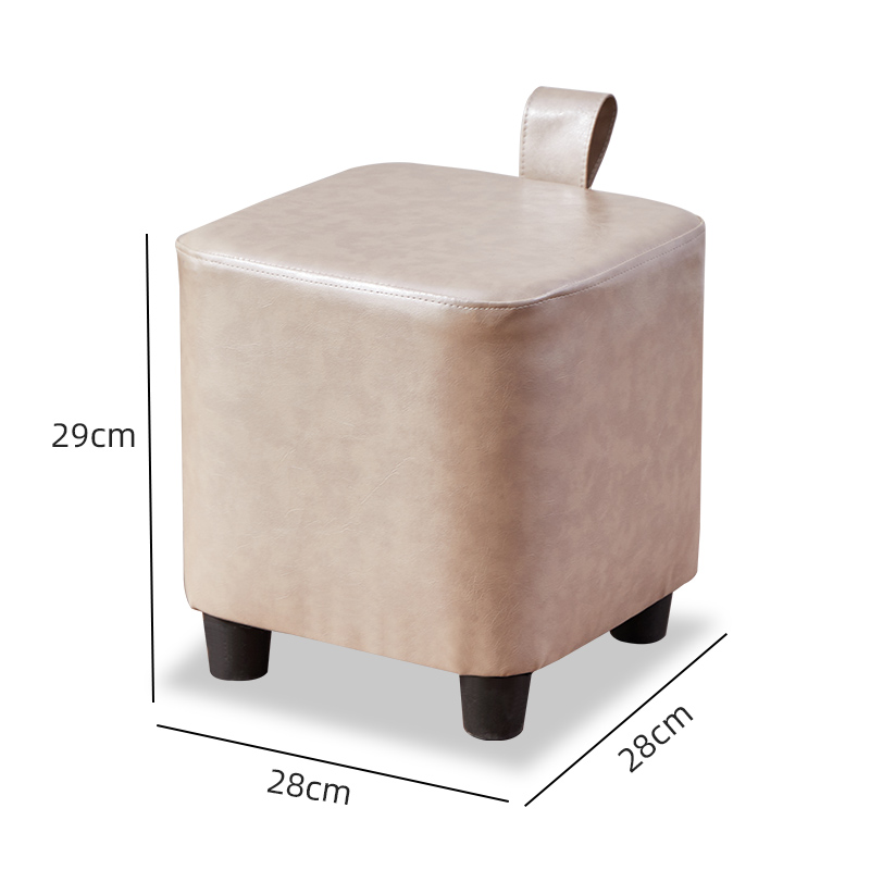 三金鑫轻奢换鞋凳玄关小凳子家用创意手提小板凳可爱矮凳客厅网红方脚凳可叠放 葱白灰大号