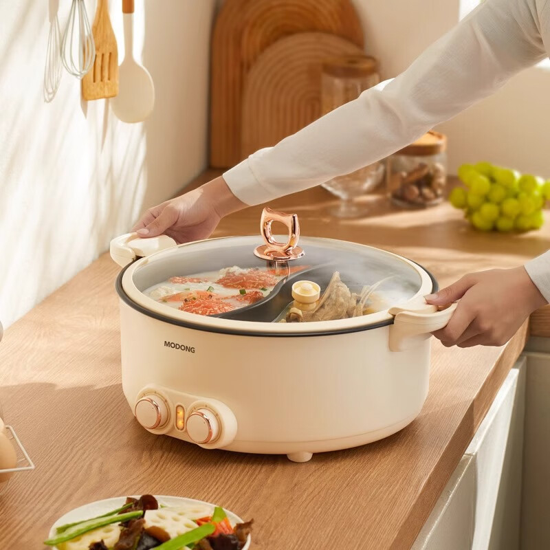 摩动电火锅8L微压鸳鸯电火锅两边单独控制MD-HGY05高清大图