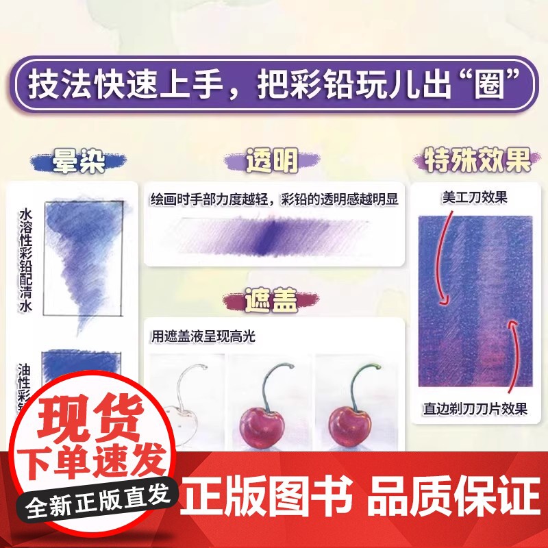 玩儿转你的彩铅笔:从基础入门到彩铅达人 彩色铅笔画零基础入门教程材自学手绘本插画古风景动物多肉植物花卉临摹画册书籍高清大图