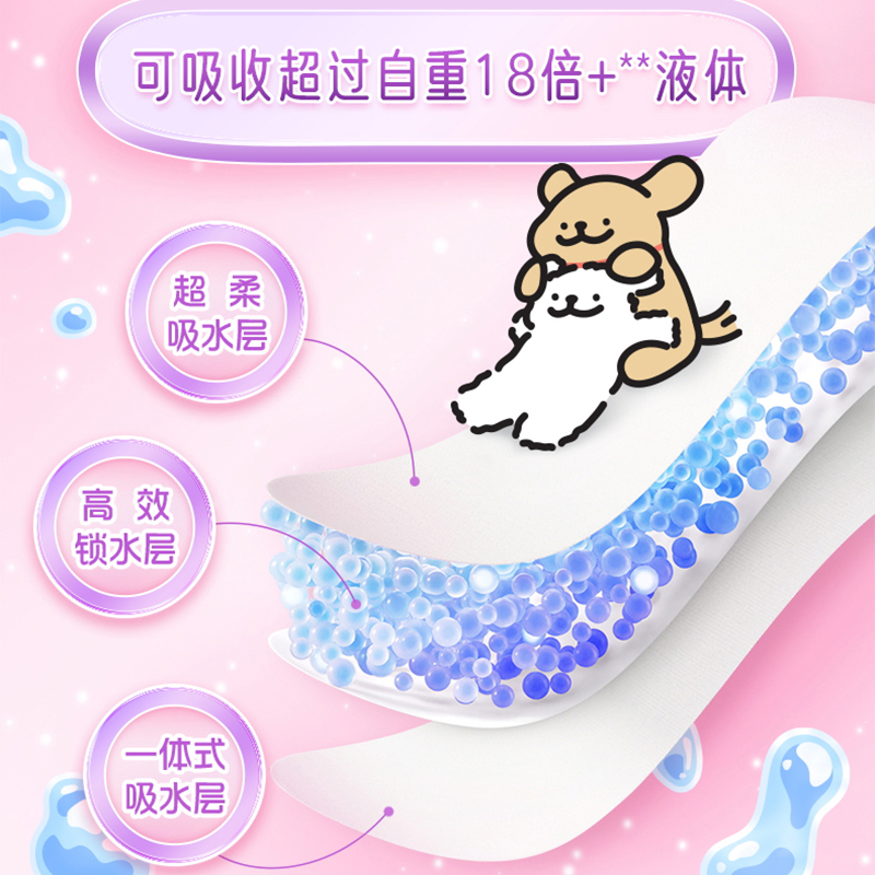 七度空间少女极薄小狗迷你卫生巾180mm8包组套8QSD8314 新老包装随机高清大图