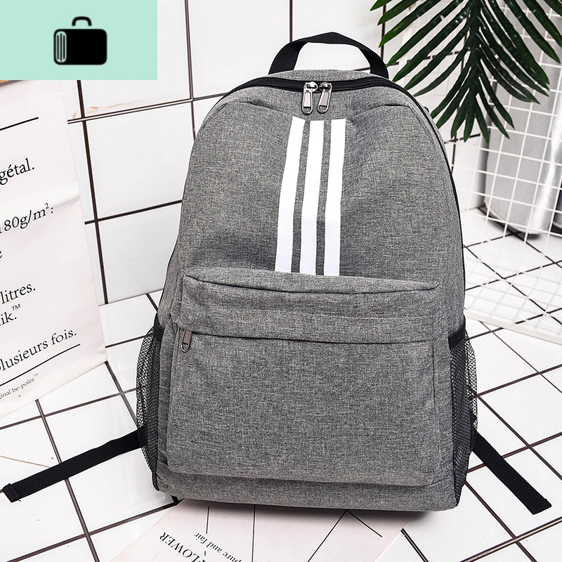 书包男女大学生高中初中生小学生韩版双肩包校园简约背包时尚潮流NEWLAKE 竖纹时尚灰（经典升级款）雪花布透气款