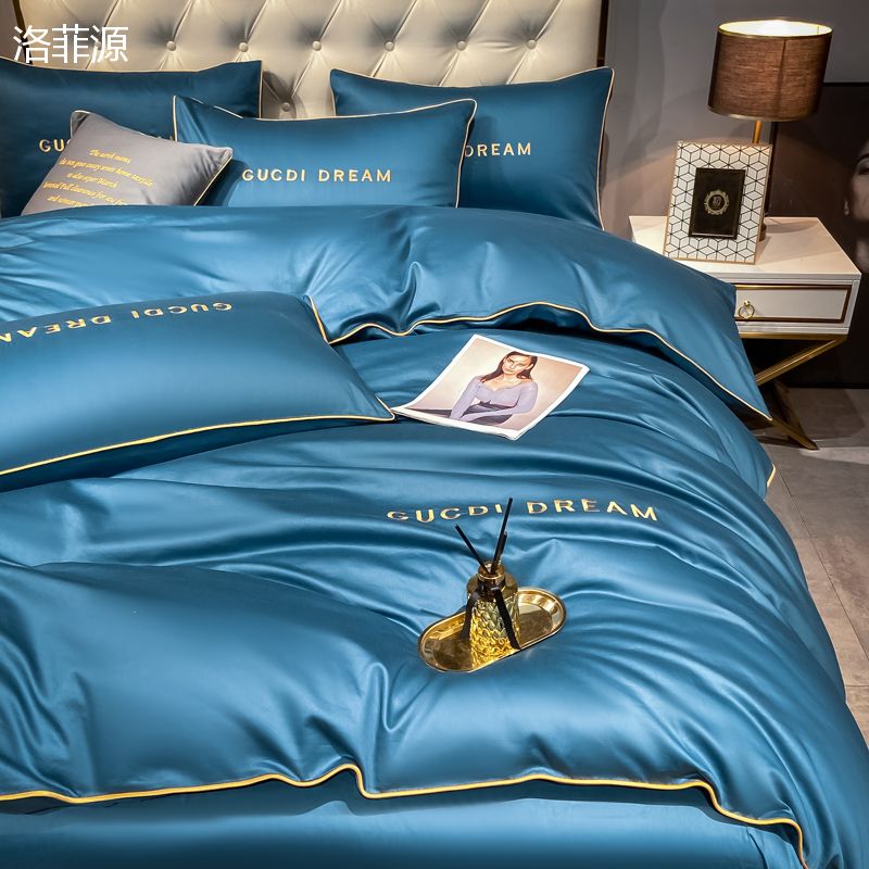 洛菲源 四件套迪卡-月光蓝 规格:床单250*250被套200*230枕套48*74*2 单位套高清大图