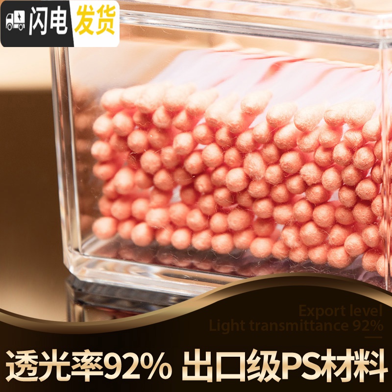 三维工匠棉签盒防尘化妆棉海绵化妆品收纳盒棉签小盒盖子梳妆台桌面棉片棉高清大图