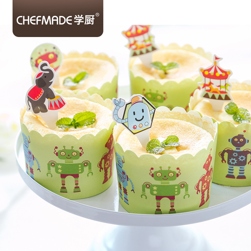 学厨 CHEF MADE 烘焙工具 红色星星系列马芬杯烘焙纸杯 耐高温纸杯 附赠插卡 红色25个装厨房工具WK9278