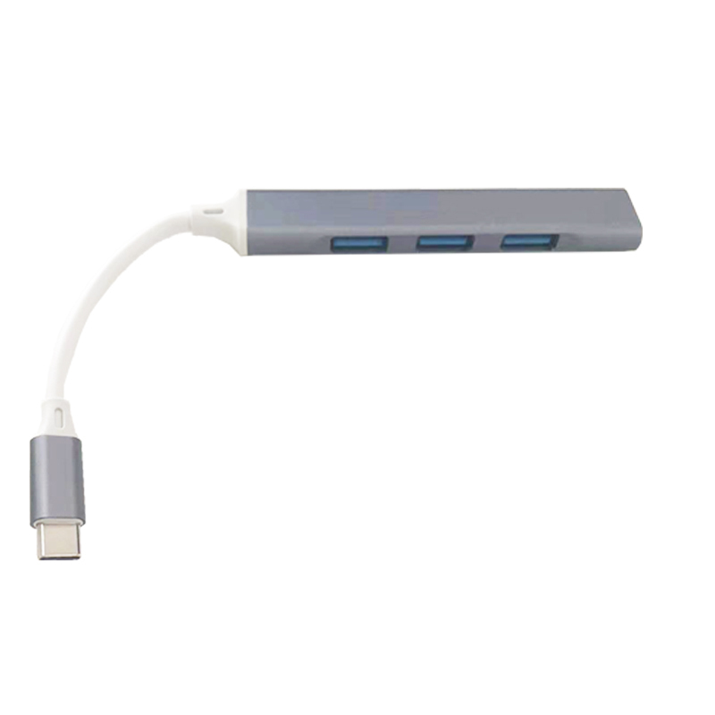 LAH TO 互转连接线 Type-c扩展坞 集线器 扩展 USB3.0适用微软macbook苹果 灰色