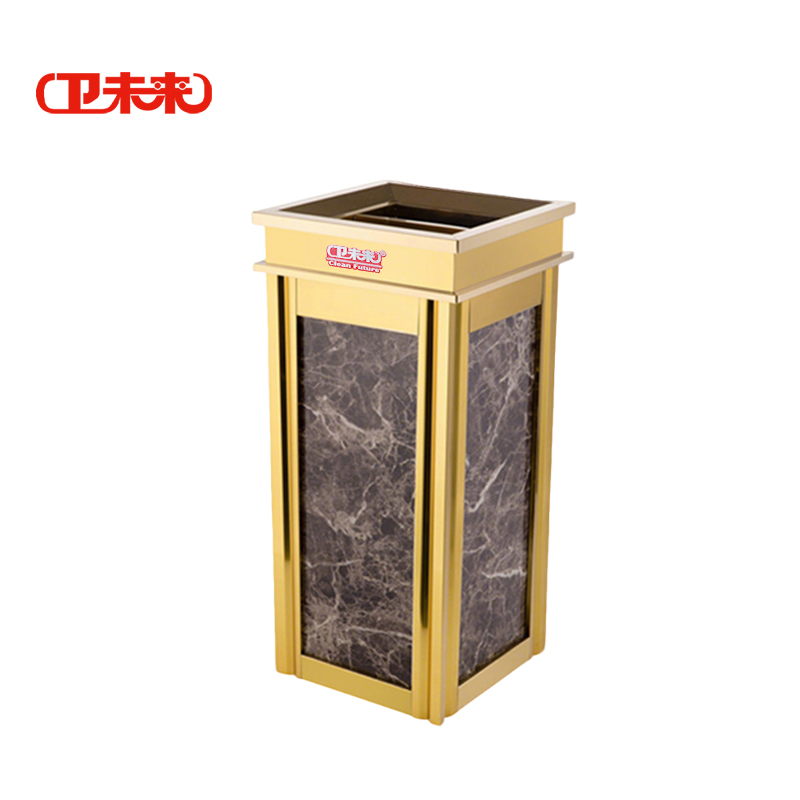 卫未来 立式烟灰桶 四菱角钛金咖啡纹 个高清大图