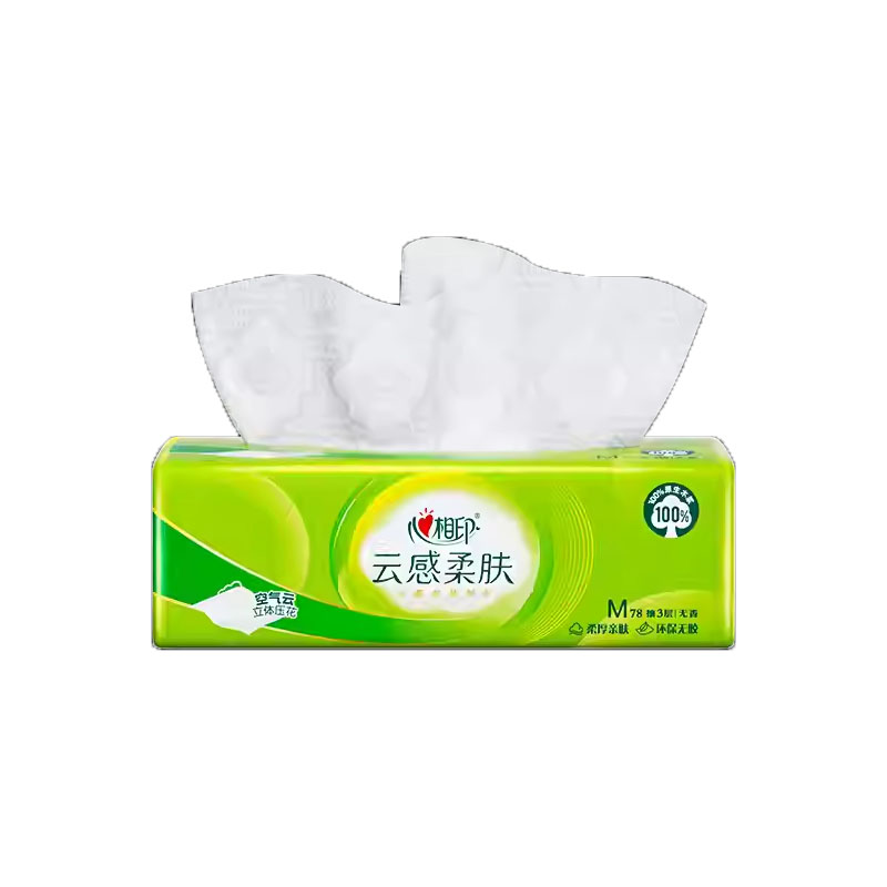 心相印 云感78抽三层立体压花塑装纸面巾*6提 DT18078(12包装)高清大图