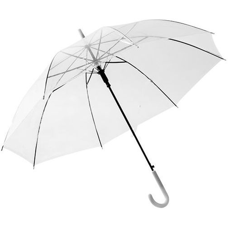 miniso名创优品poe系列透明长柄伞晴雨两用伞手动1-2人简约ins风 白色