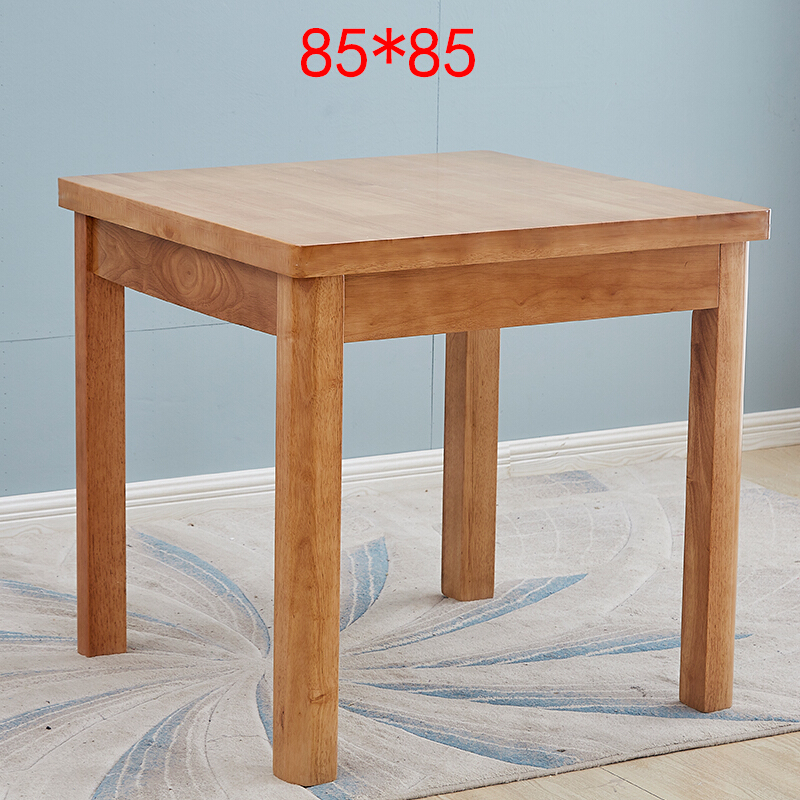实木餐桌正方形小方桌四方桌4人小户型吃饭桌简约橡胶木小饭桌安心抵