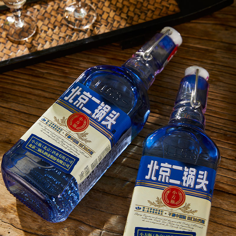 永丰牌北京二锅头白酒出口型小方瓶永丰二锅头42度500ml清香型白酒42°纯粮食酒 出口小方瓶 蓝瓶1瓶装老熟