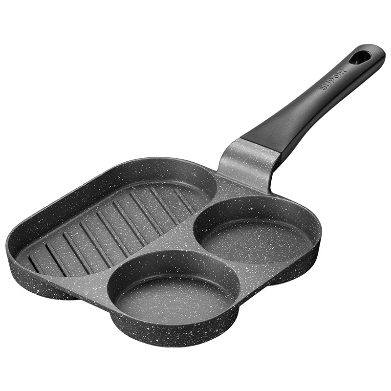 苏泊尔煎锅不粘煎蛋平底锅三孔麦饭石色多功能早餐锅煎锅EJ05LAP02